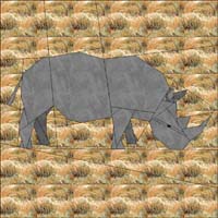 neushoorn - gratis quiltpatroon